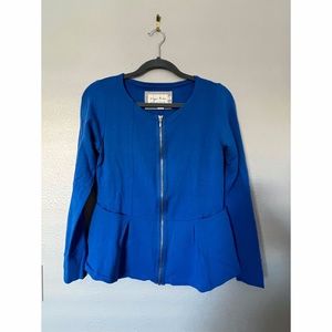 Evy's Tree Royal Blue Peplum Sweatshirt/Jacket